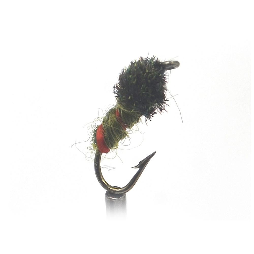 MNFT 10PCS 12# Peacock Nymph Midge Larvae Pupae Fly Trout Fishing Fly Fishing Fake Lure