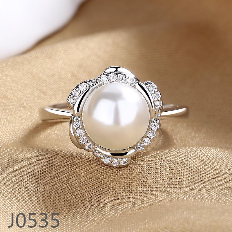 Korean Light Luxury Pearl Ring for Women – High-End Adjustable Index Finger Jewelry, Customizable Setting.