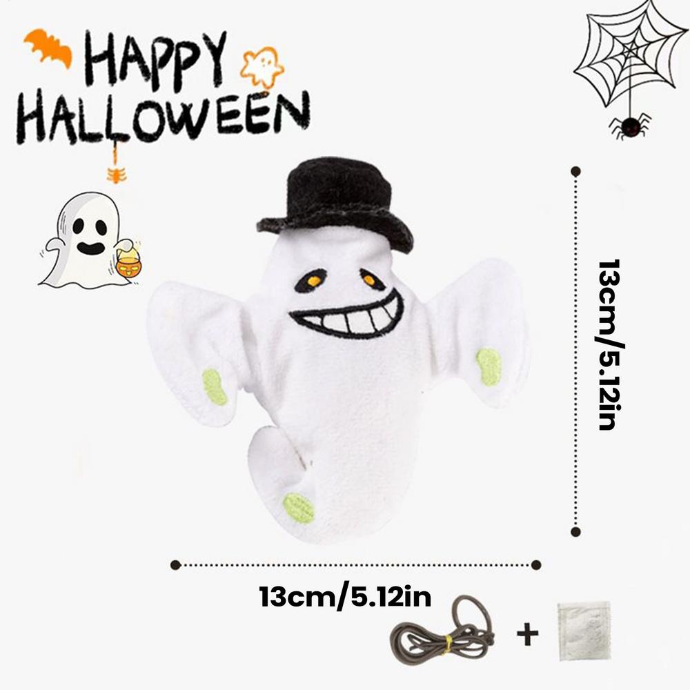Plush Cat Toys Touch Activated Wing Flapping Sound Halloween Ghost Doll For Kitten Scratch Resistant Electric Cat Exercise Toys