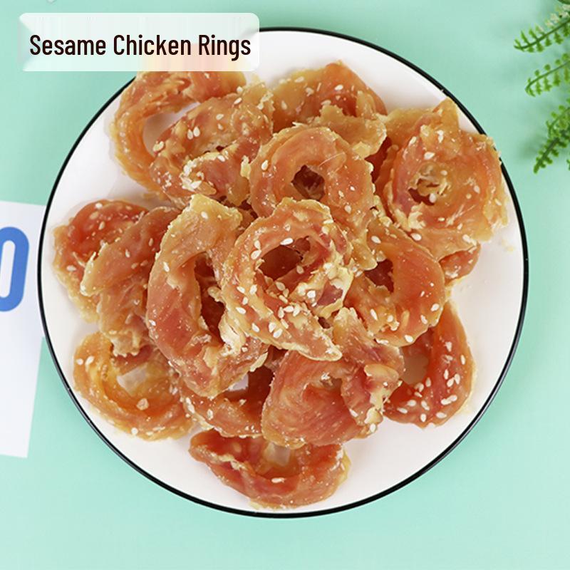 Dog Snacks: Pure Meat Chicken & Duck Jerky Strips for Golden Retrievers, 100g