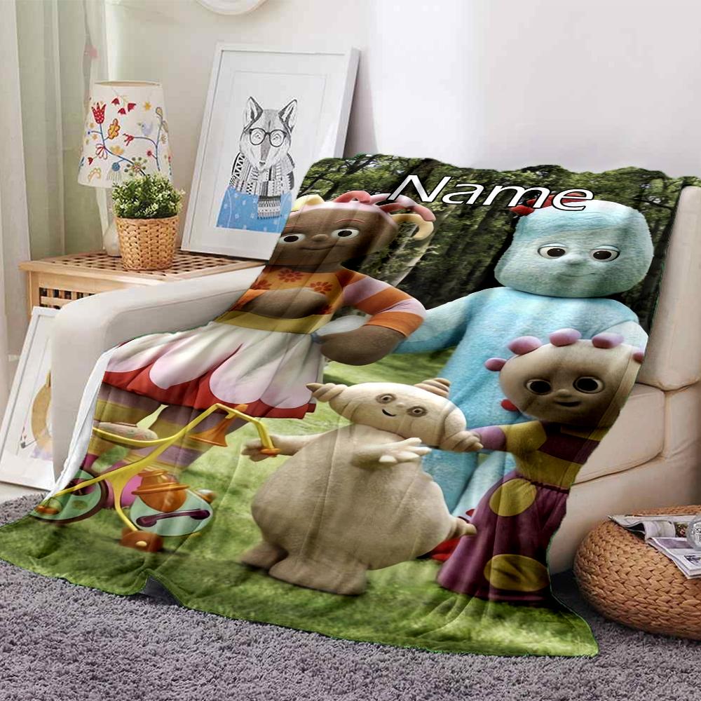 Custom Name In the Night Garden Theme Printed Blanket - Perfect for Couch, Bed, Travel & Outdoor Use | Machine Washable, Cozy & Durable.