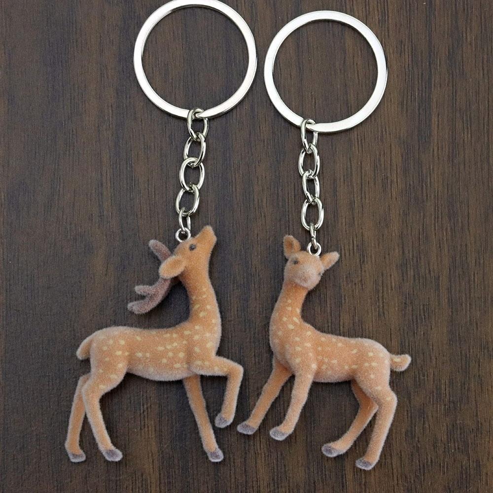 Sika Deer Style Christmas Elk Keychains 3D Design DIY Bead Case Deer Keychain Christmas Gift