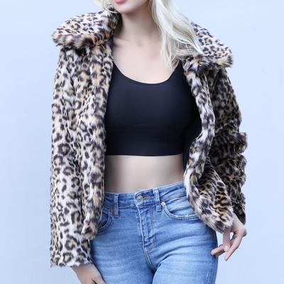 Fuzzy Fleece Jacket Women Zip,Women Casual Warm Winter Top Ladies Leopard Print Pullover Jumper Outwear