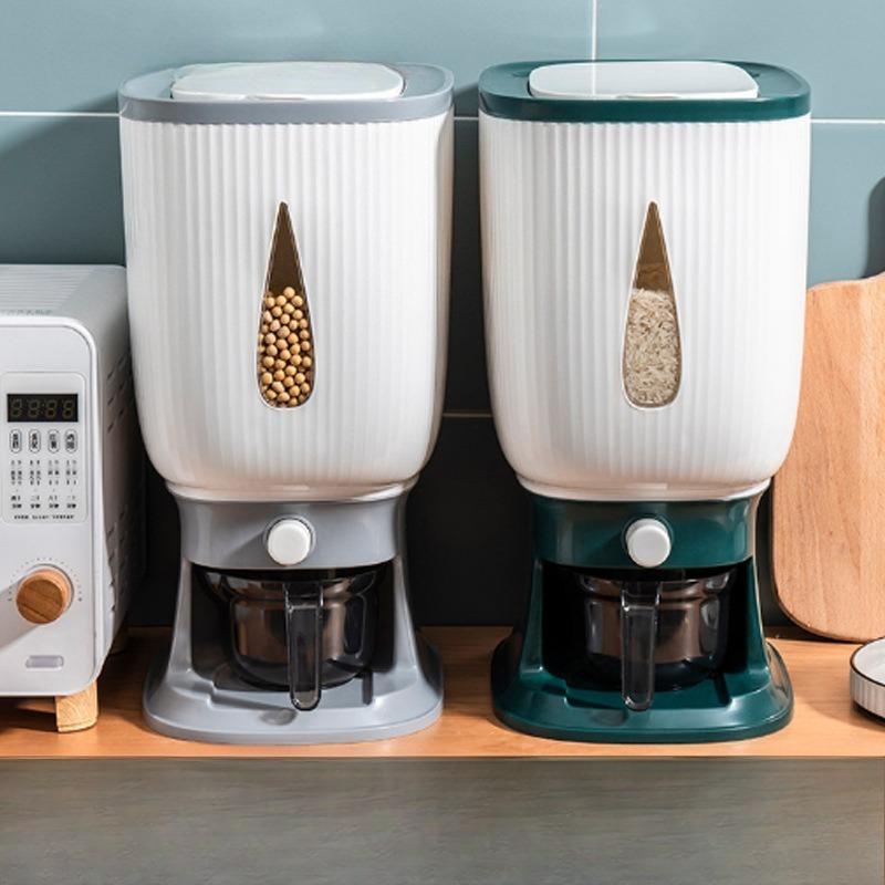 Household Press Metering Rice Bucket, Insect-proof and Moisture-proof, Large-capacity Kitchen Rice Storage Bucket, Rice Bucket