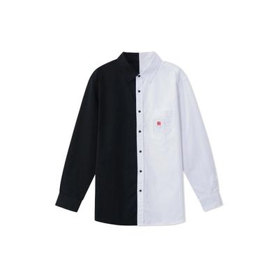 Li Ning Sports Basketball Series Color Block Loose Casual Long Sleeve Shirt Men Shirts Black White ASHR161-3