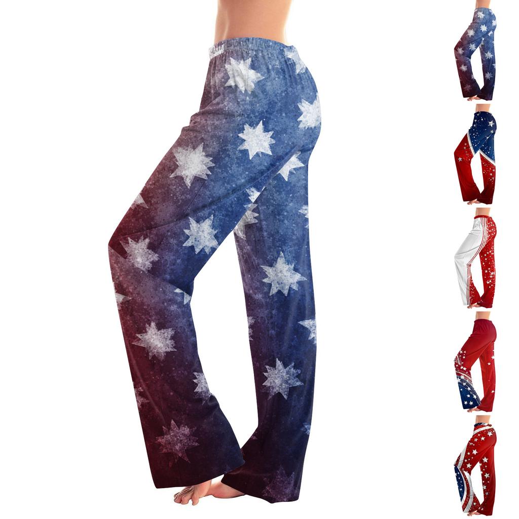 Women's Casual Fashion Independence Day Printed Loose-fitting Home Pajama Pants