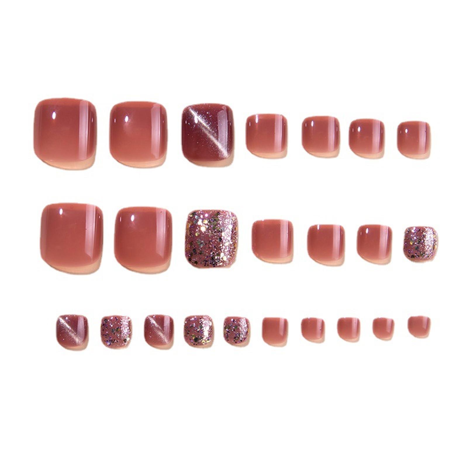 Sweet Fake Nails with Flash Glitter Sweet & Charming Reusable False Nails for Women and Girl Nail Salon чёрный/красный