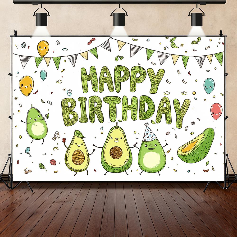 Fruit green avocado theme background children's birthday party decoration baby shower arrangement background studio photography