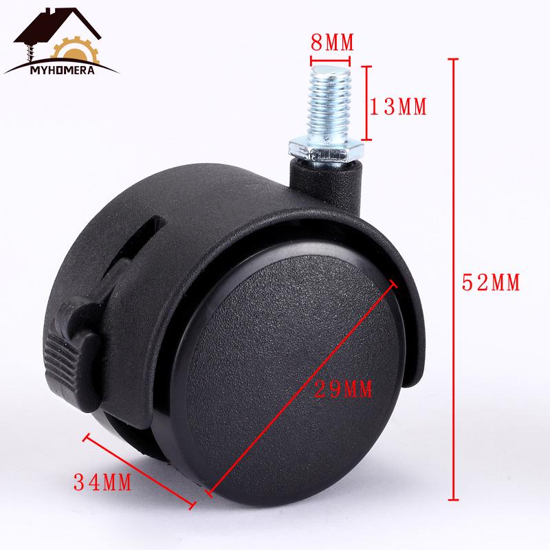 2-calowe Ciche Kółka do Krzeseł Obrotowych - Uniwersalne Rolki do Krzeseł Komputerowych