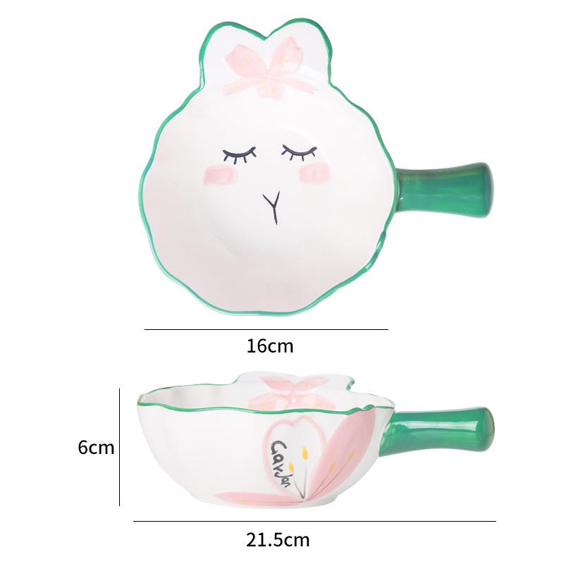 Creative cute cartoon ceramic tableware plate hand-painted ceramic bowl plate plate  set household tableware