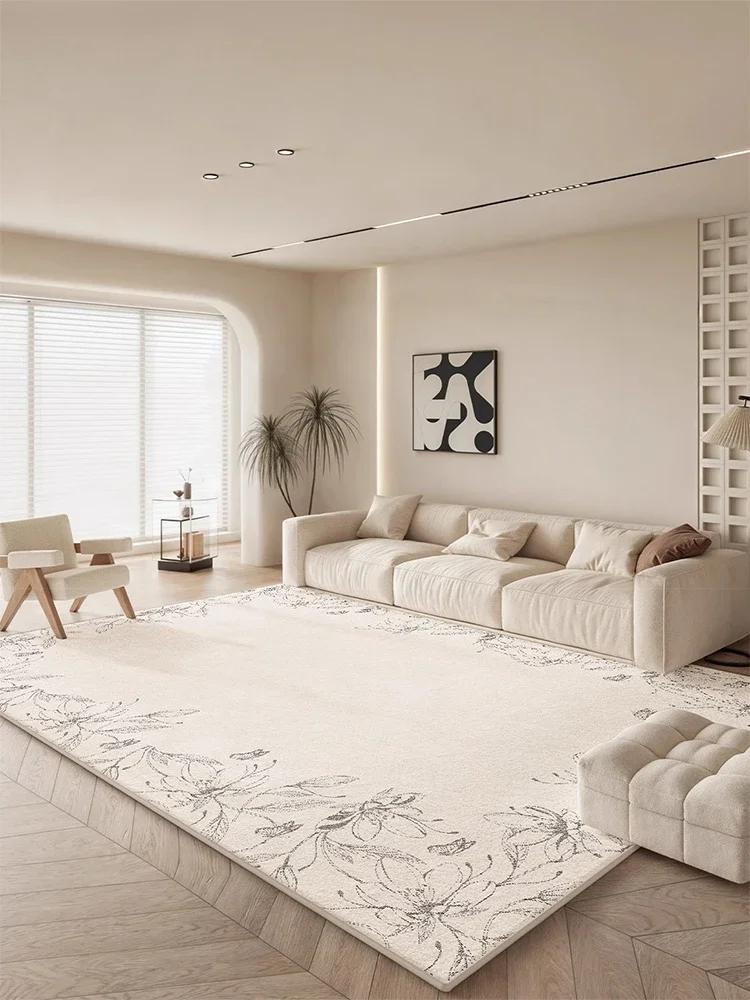 Log Texture Beige Forest Area Rug Modern Light Luxury Living Room Carpet Soft Machine Washable Bedroom Decorative Floor Mat