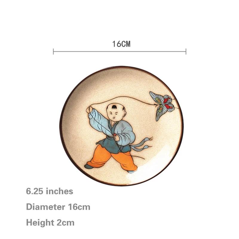 

Костяная тарелка 5-7 дюймов Креативная расписанная вручную подглазурная цветная керамическая посуда Бытовая посуда Тарелка для холодных блюд Фрукты Димсам тарелка для закусок