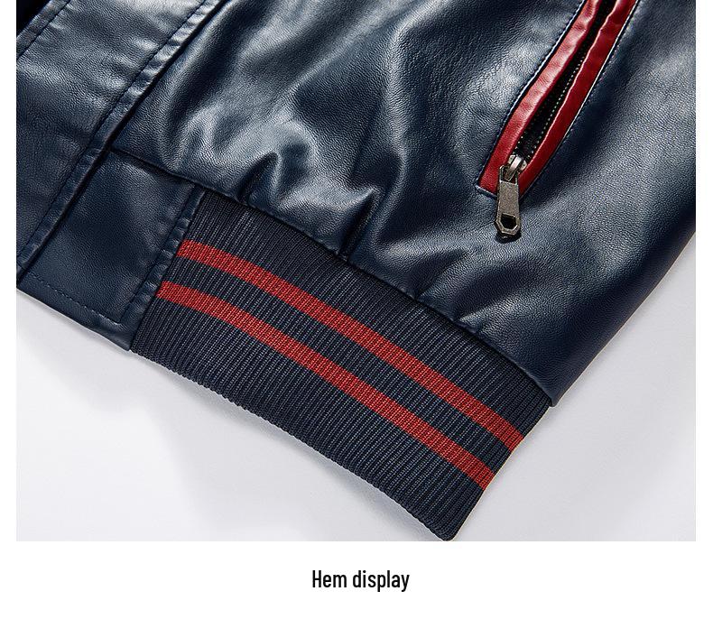Young Men's Casual PU Leather Jacket, Baseball Stand Collar – Trendy Spring/Autumn Outerwear 7701.