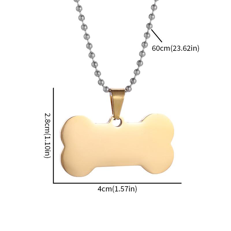 New European and American Stainless Steel Dog Bone Tag Pet Pendant Pendant