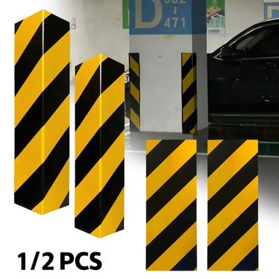 Reusable Self Stick Garage Corner Guard Pad Absorbs Collision Impact Visible Yellow Black Design For Car Door Protection