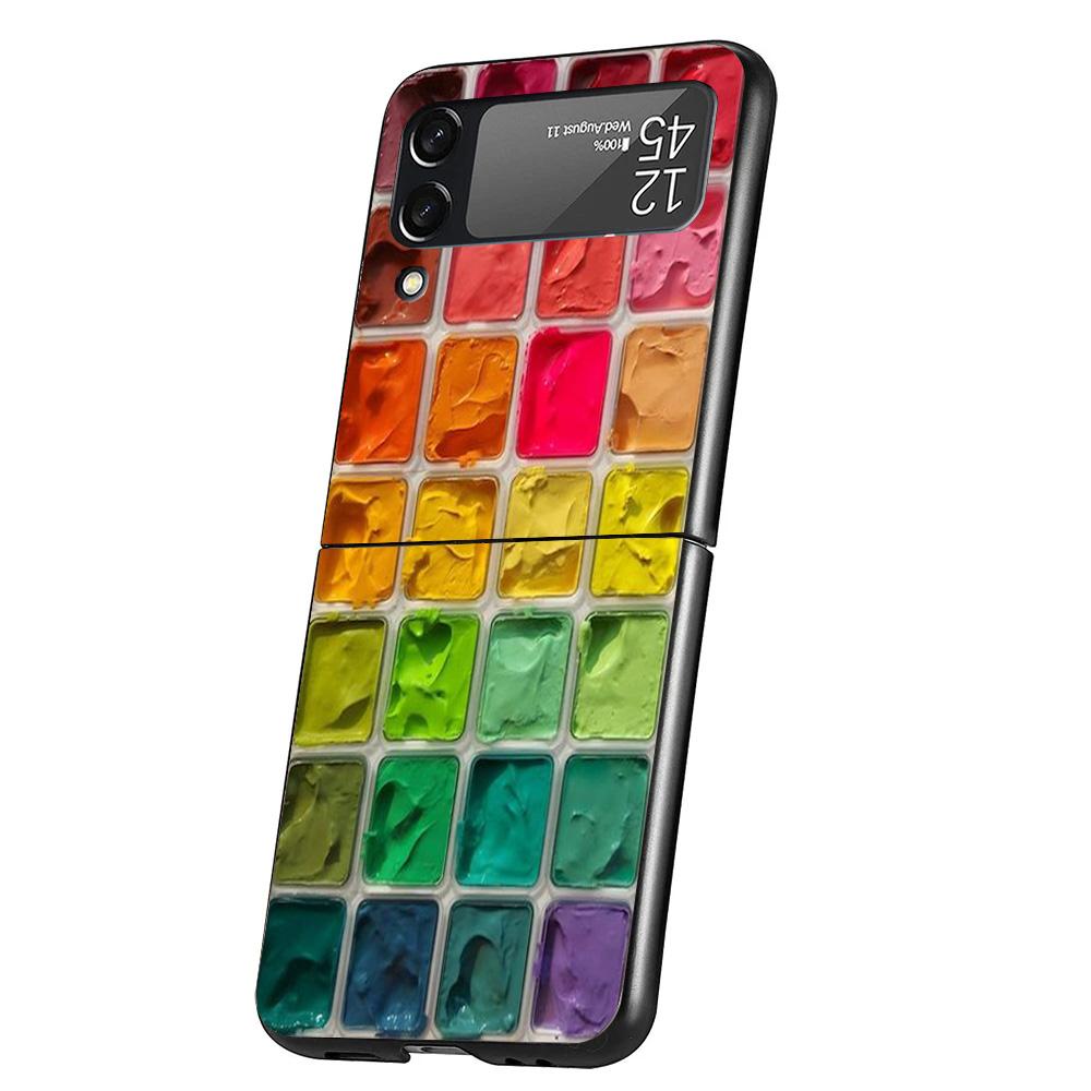 Aquarellfarben Set Farbpalette Malbox Handyhülle Für Samsung Galaxy Z Flip 7 6 5 4 3 5G Hülle ZFlip7 ZFlip6 ZFlip4 ZFlip5 Z