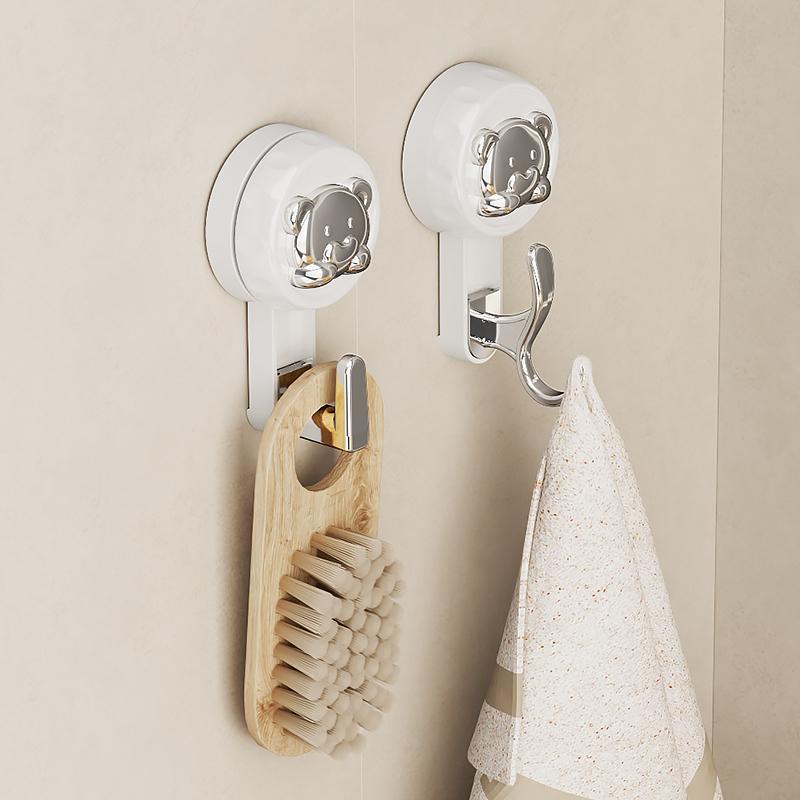 Rotating Suction Cup Hook Strong Vacuum No Drilling Bathroom Toilet Kitchen Overdoor Load-Bearing Towel Adhesive Hook Durable