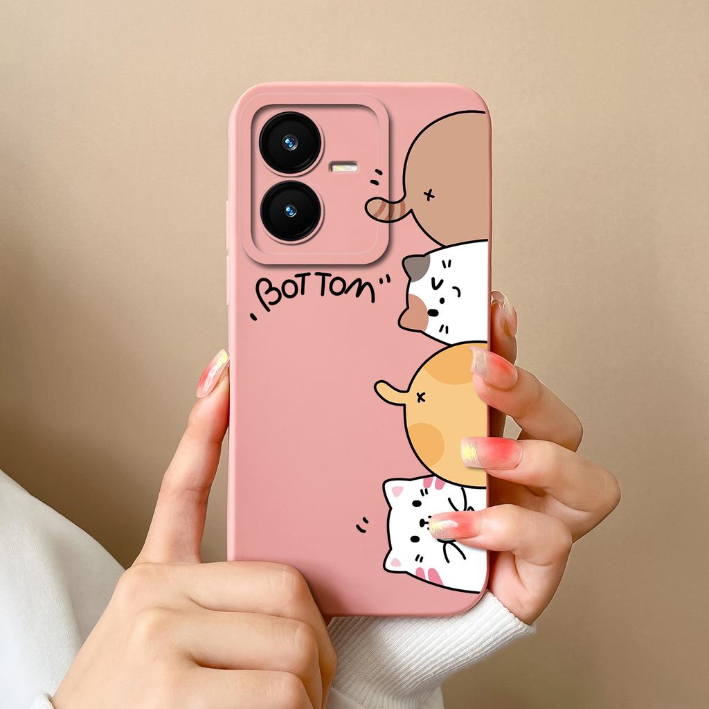 Case For Vivo Y22 Y22S Cover Camera Lens Protector For Vivo Y 22 Soft Liquid Silicone Cartoon Phone Back Covers For Women Man