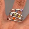 Irregular Designed Women Rings with Colorful CZ Silver Color Statement Female Finger Rings Hip Hop Gilrs Jewelry