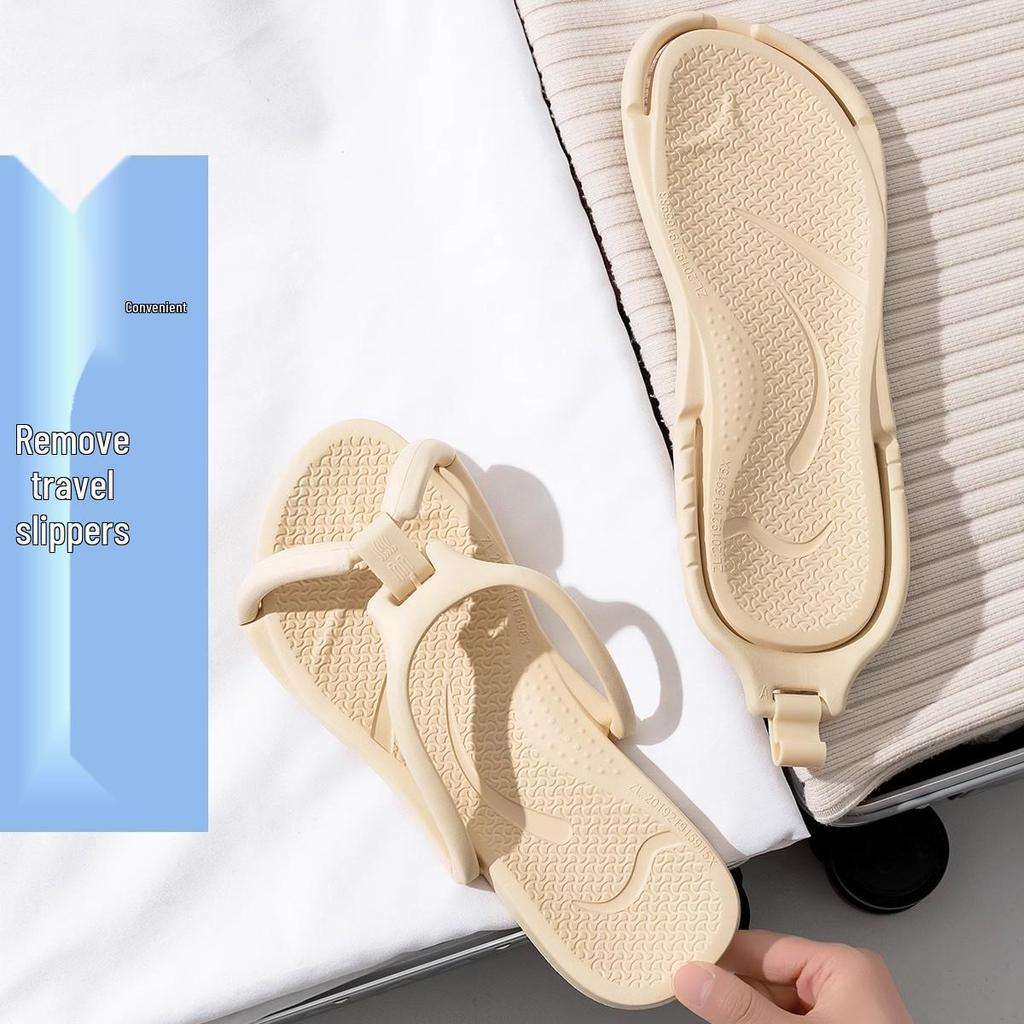 Portable Non-Slip Foldable Travel Slippers for Men - Lightweight, Disposable, Essential for Business Trips and Hotel Showers