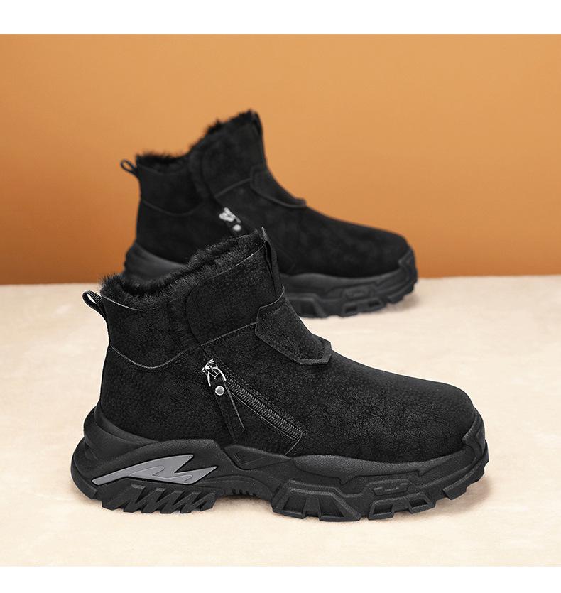 Pánské zimní vysoké nepromokavé sněhule s hřejivou sametovou podšívkou pro outdoor, protiskluzové a pro horolezectví.