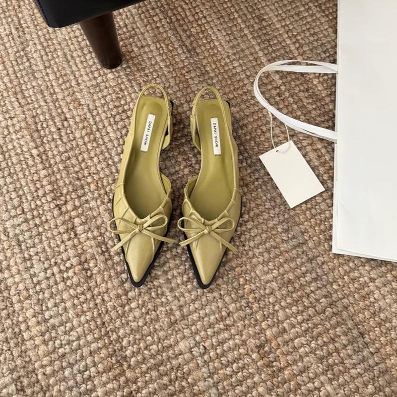 2025 New Fashion High Heel Shoes Women  Pointed Toe Shoes Dresses Sandals Summer Women Elegant Sex Appeal Bow Sandal