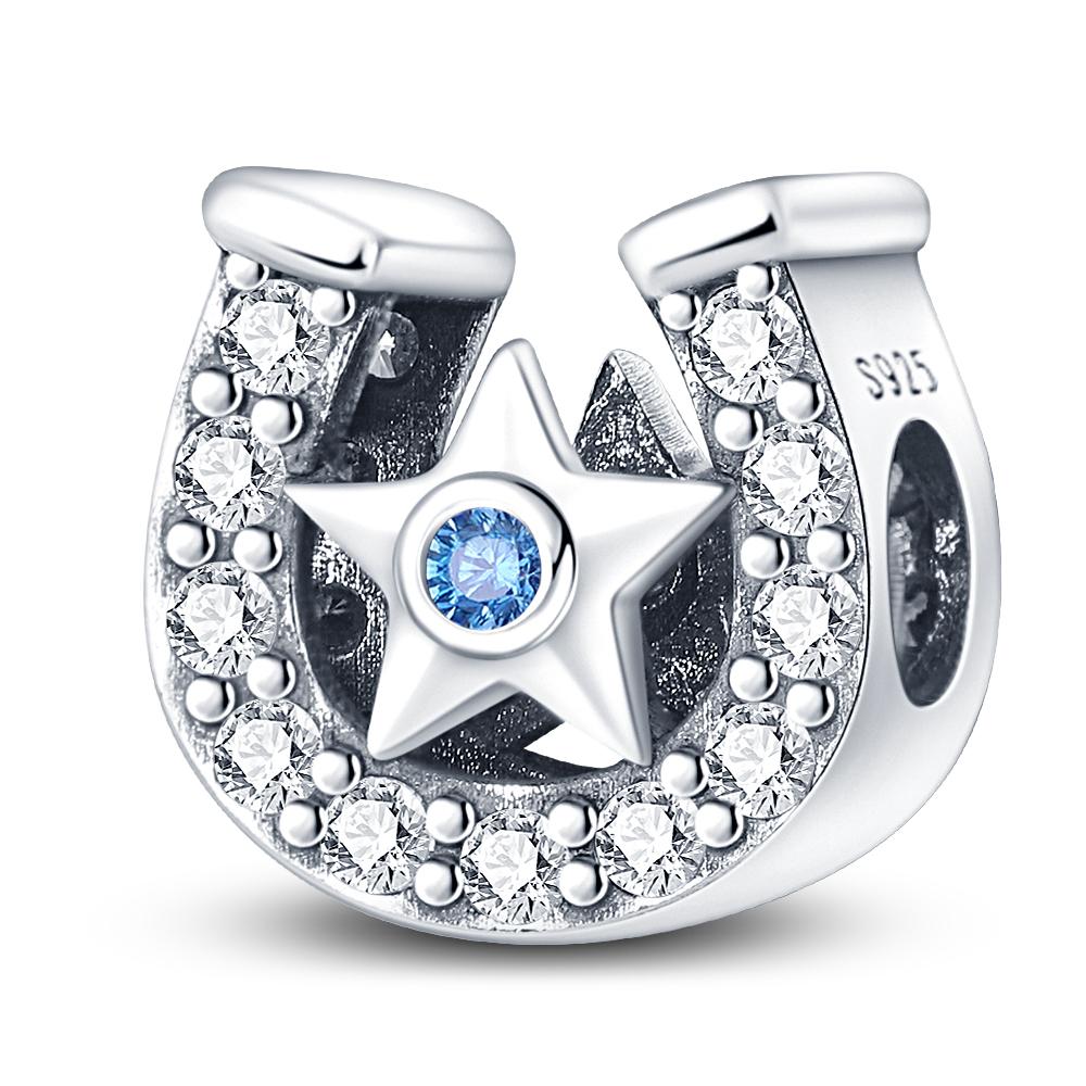 Copper Green Horseshoe Clover Pendant Charms Fit Originalbracelet Charm Beads Necklace Diy Female Jewelry