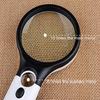 Reading Visual Magnifier with 3 LED Light, Mini Portable 3-45X Handheld Reading Visual Magnifier with 3 LED Light