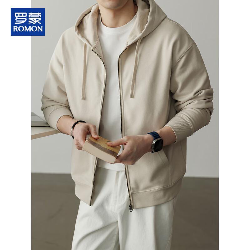ROMON Men's Heavyweight Full-Zip Hooded Sweatshirt