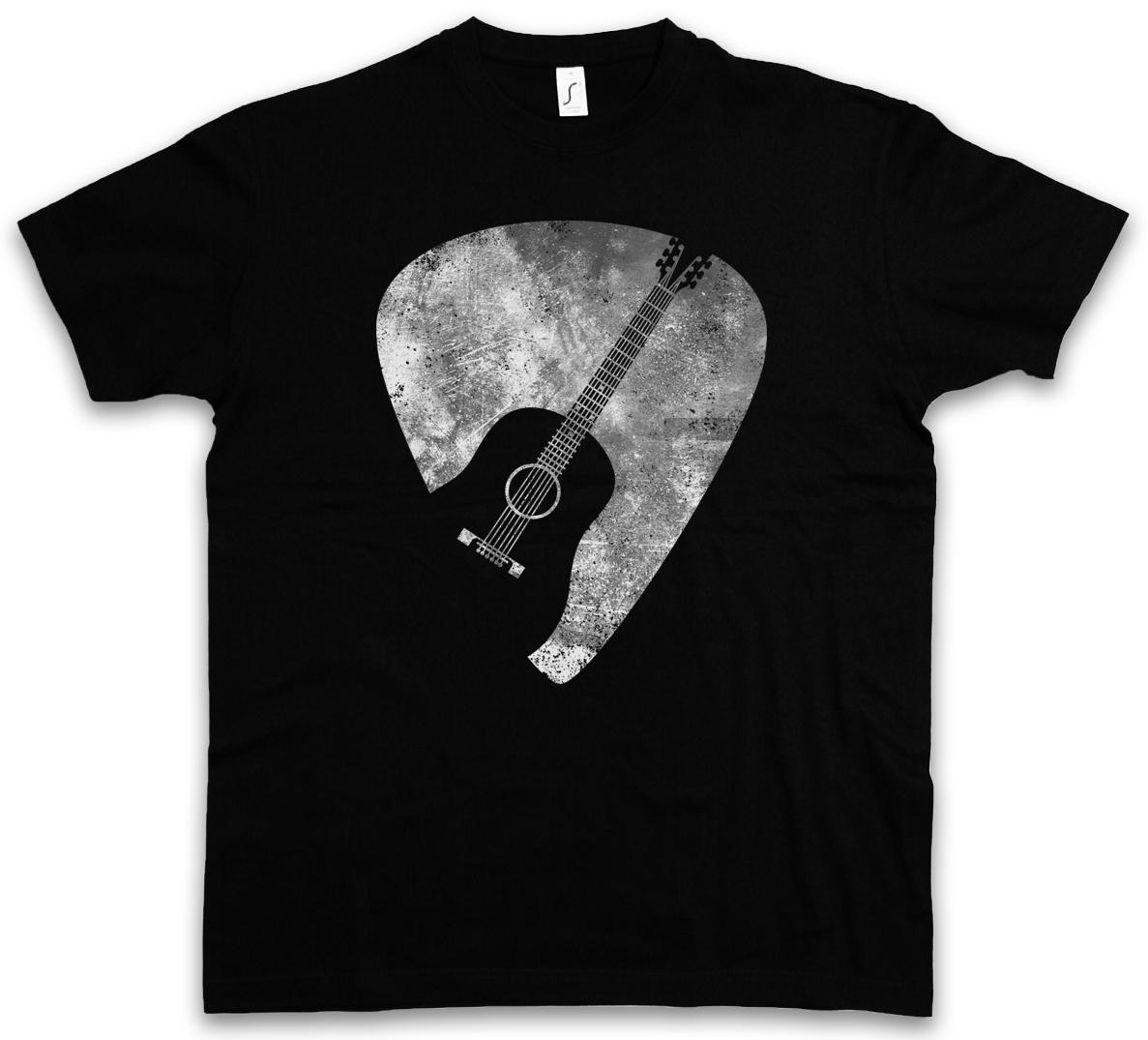 PLECTRUM T-SHIRT pick quill Rock flatpick Guitar Musican Music Metal Band Roll L
