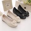 Doudou Shoes Shallow Mouth Flat Bottom Spring New Soft Leather Soft Bottom Bow Mary Jane Single Shoes