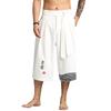 Summer Men Chinse Style Hanfu Pants Men Asian Bath Pants Male Prints Kimono Traditional Trousers Male Cotton Cropped Pants