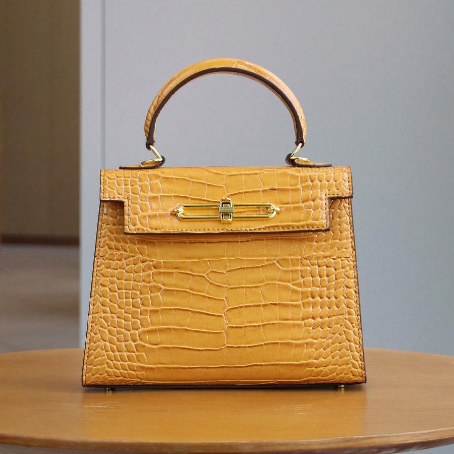High-end Fashion Retro Crocodile Leather Women's Bag Multi-functional Handbag for OL Businesswoman Boston Bag