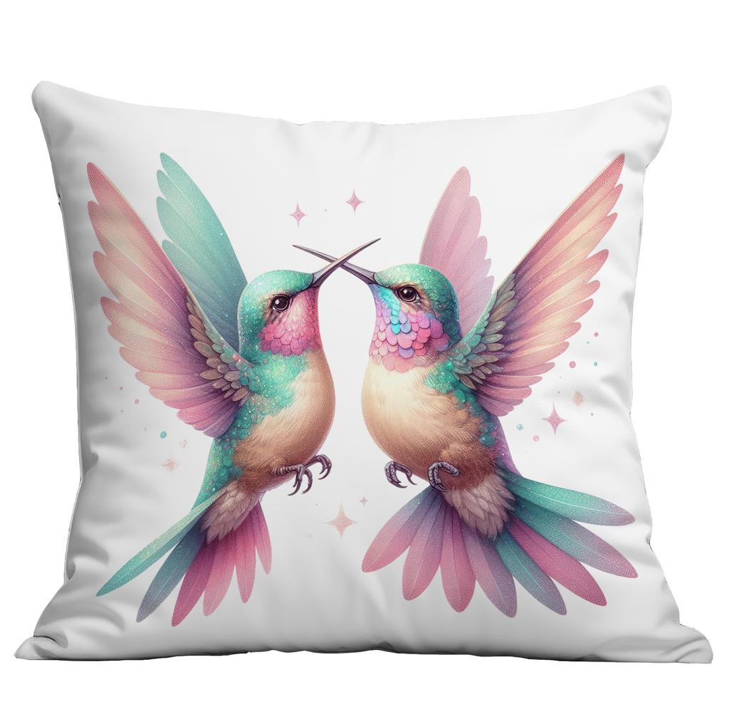 New Vintage Gold-plated Flower Hummingbird Print Pillowcase Home Sofa Cushion Pillowcase