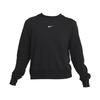 Solid Color Logo Print Crew Neck Sweatshirt Women Tops Black FB5126-010