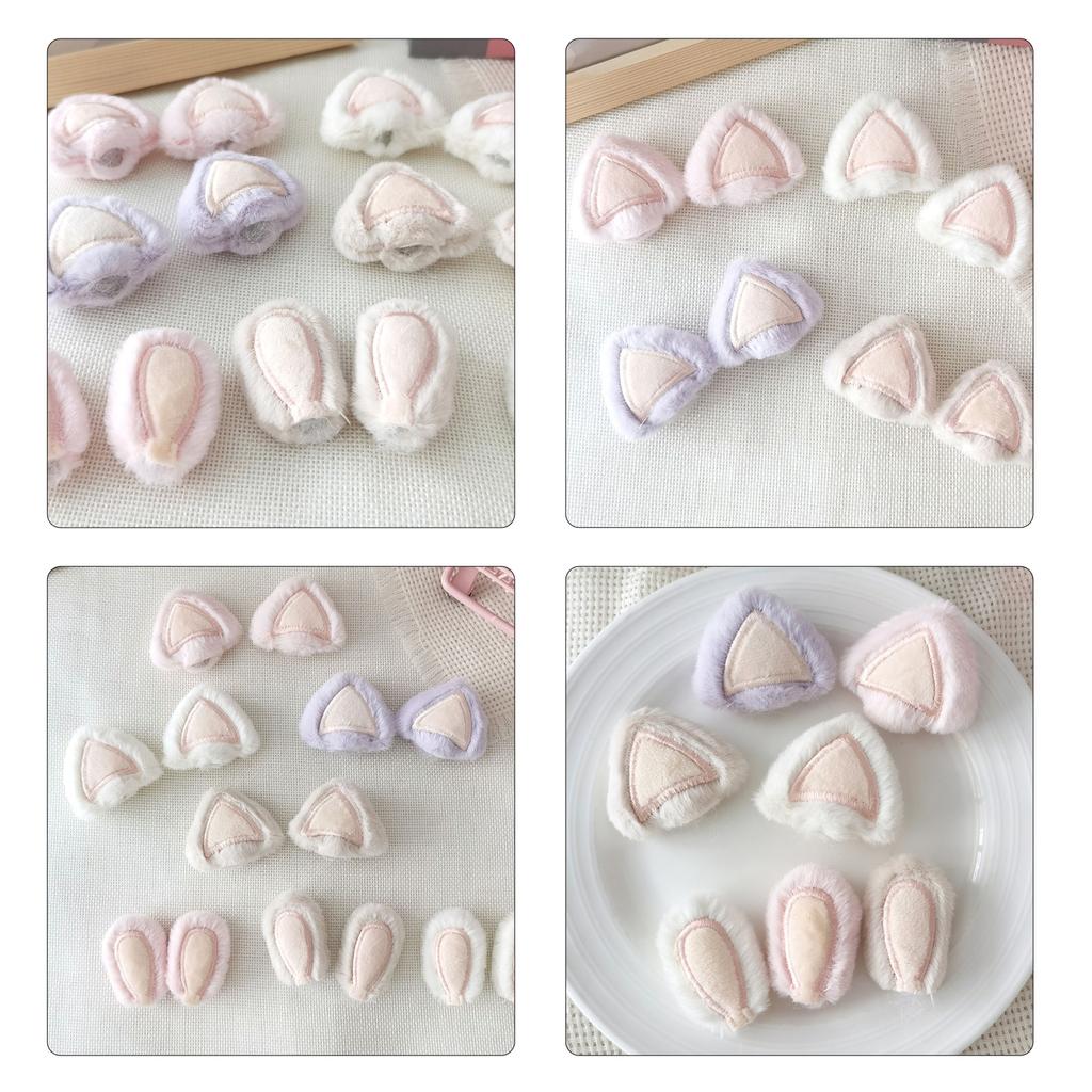 Handmade Cats Ear Padded Appliques Craft Decoration Clothes Accessories for Fun Dress Up Occasion