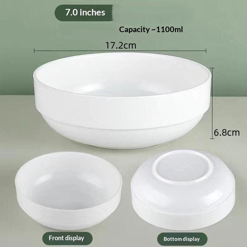 White Bowl Melamine Soup Bowl Round Porcelain Bowl Round Plastic Seasoning Bowl Rice Bowl Sugar Water Bowl