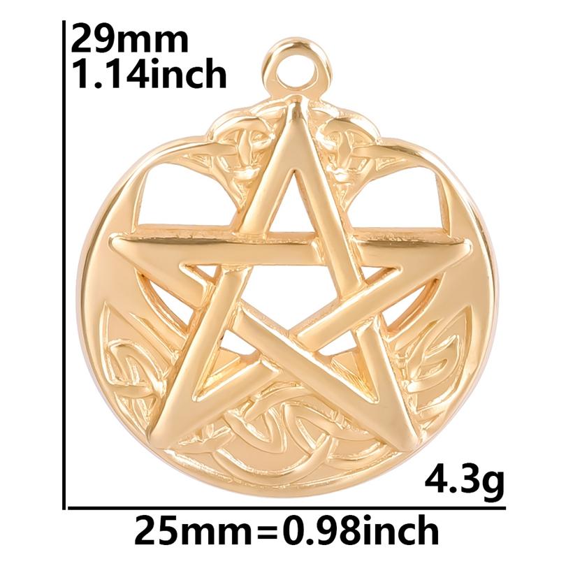 6pcs High Quality Stainless Steel Charm Star Pendants For Jewelry Making Supplies Pentagram Accessories DIY Keychian Charms Bulk