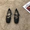 Spring Ballet Flat Shoes Women Comfy Leather Shoes 2025 Women Luxury Women Square Toe Flat Mary Janes Ladies Shoes Double Buckle