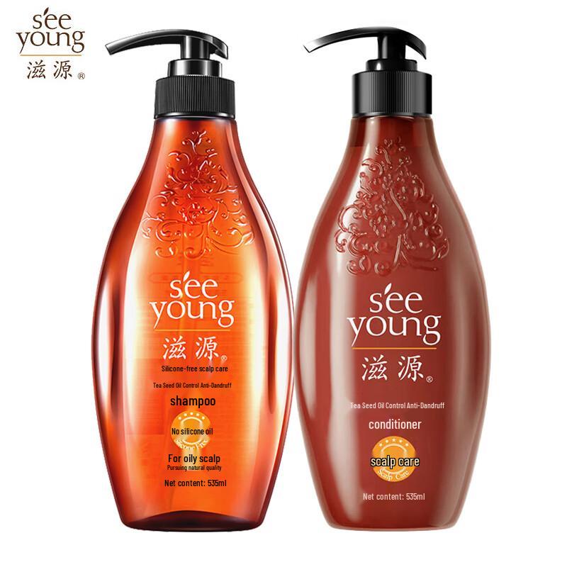 

ZIYUAN Набор шампуня и кондиционера для контроля жирности и против перхоти с маслом семян чая (2x535мл)