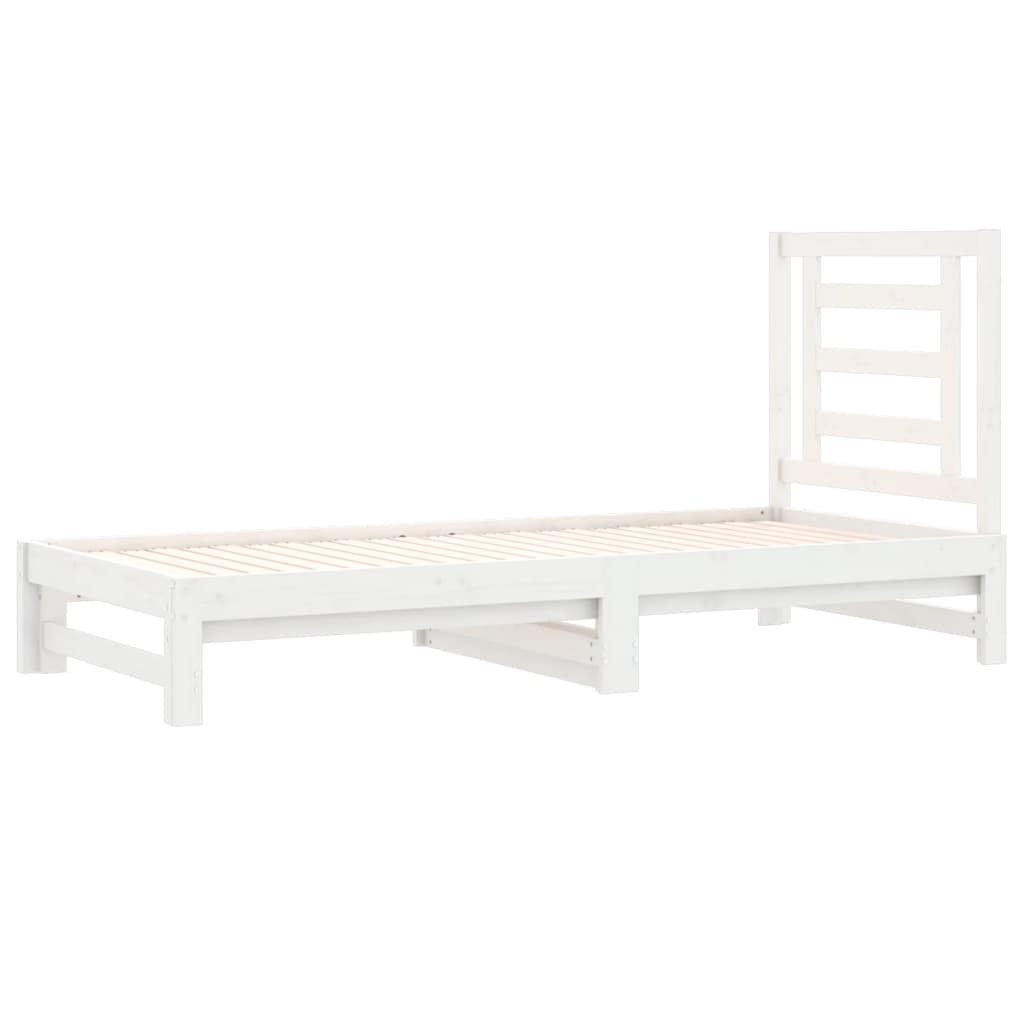 Vidaxl Extendable Bed, White, 2X(90X190) Cm, Light Pine Wood