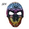 Scary Skeleton Face Masque Day of The Dead Skull Masque, Halloween Sugar Full Festival Costume Supplies Masquerade Party Accessory for Cosplay,