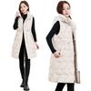 Warm down cotton vest women's hooded medium and long cotton jacket vest waist vest cotton vest jacket