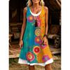 Women's  Flower Pattern Printed Sleeveless Round Neck Dress Loose Soft and Comfortable Plus Size Dress