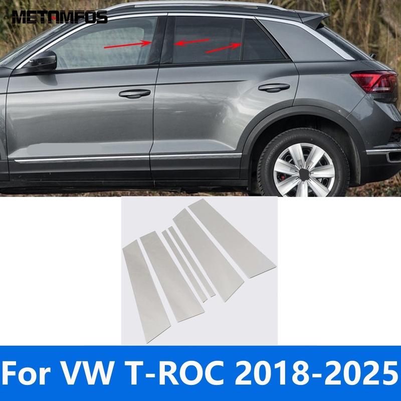 

Для Volkswagen VW T-ROC TROC 2018-2024 2025 Накладки на стойки кузова B C, наклейки, аксессуары для экстерьера, стайлинг автомобиля