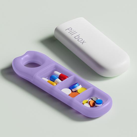 Pillendose Wasserdicht Schnappverschluss 3 Fächer Staubdicht Pillenbehälter Tragbar Handtasche Pillen Organizer