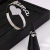 1 Set Of Stylish Minimalist Metal Letters Love Mama Open Women'S Bracelet Ring Set Mother'S Day Gift