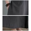 Dimanaf 2025 New Summer Women Plus Size Loose Vintage Dress Basic V-Neck Casual Long Dress Linen Maxi