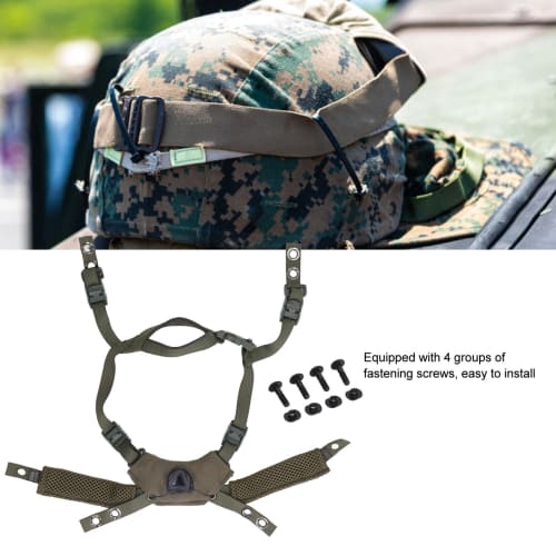 Helmet Chin Strap, Adjustable Tactical Helmet Suspension System Chin Strap, Airsoft Helmet Retention System Chin Strap Accessory for Fast MICH for Wen
