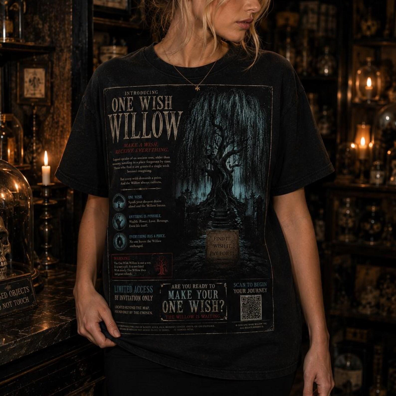 One Wish Willow Horror T-Shirt | Vintage Cursed Toy Psychological Tee 4XL
